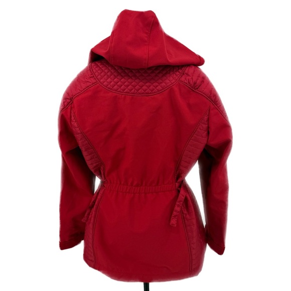 Jones New York Red Outerwear Faux Fur Hooded Mixed Media Velour Pile Coat - $180 - Picture 5 of 13